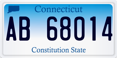 CT license plate AB68014