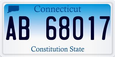 CT license plate AB68017