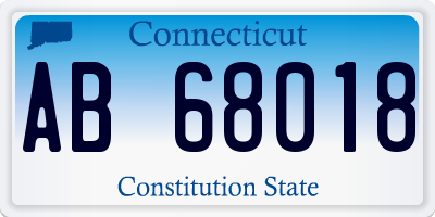 CT license plate AB68018