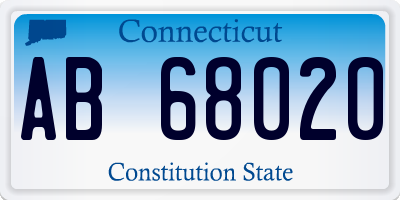 CT license plate AB68020