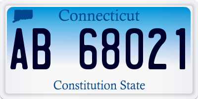 CT license plate AB68021