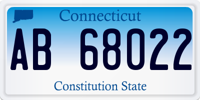 CT license plate AB68022