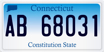 CT license plate AB68031