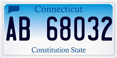 CT license plate AB68032