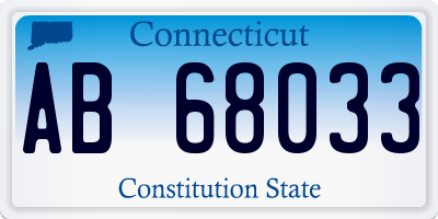 CT license plate AB68033