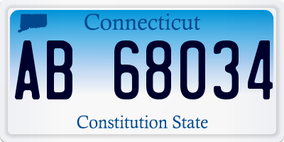 CT license plate AB68034