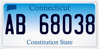 CT license plate AB68038