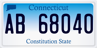 CT license plate AB68040