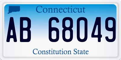 CT license plate AB68049