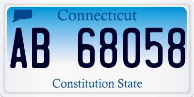 CT license plate AB68058