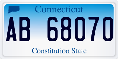 CT license plate AB68070