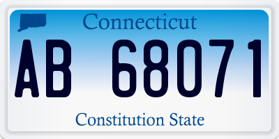 CT license plate AB68071