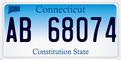 CT license plate AB68074