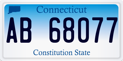 CT license plate AB68077