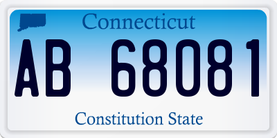 CT license plate AB68081