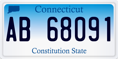 CT license plate AB68091