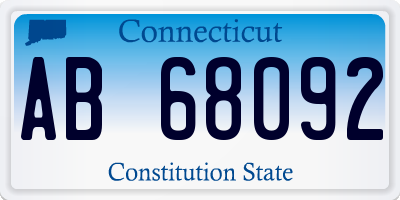 CT license plate AB68092