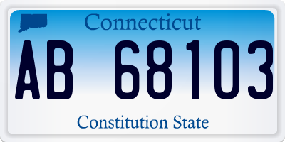 CT license plate AB68103