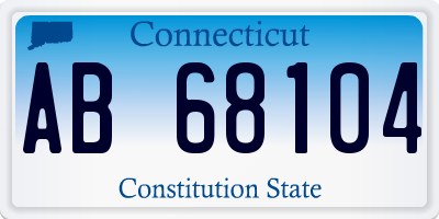 CT license plate AB68104