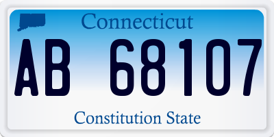 CT license plate AB68107