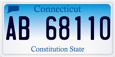 CT license plate AB68110