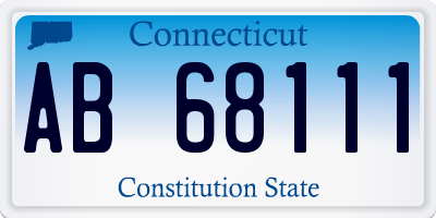 CT license plate AB68111