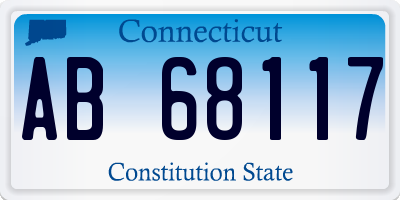 CT license plate AB68117