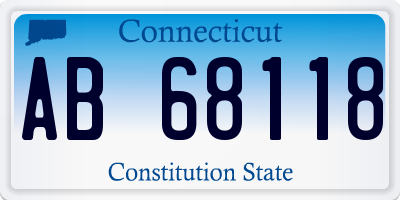 CT license plate AB68118