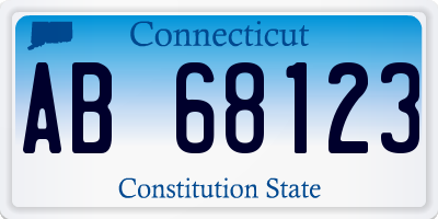 CT license plate AB68123