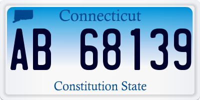 CT license plate AB68139