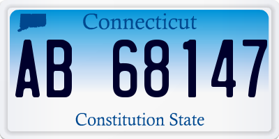 CT license plate AB68147