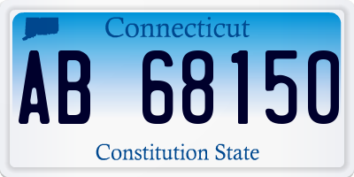 CT license plate AB68150