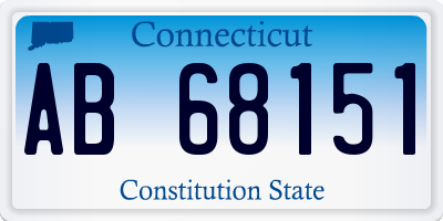 CT license plate AB68151