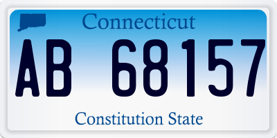 CT license plate AB68157