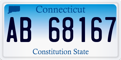 CT license plate AB68167