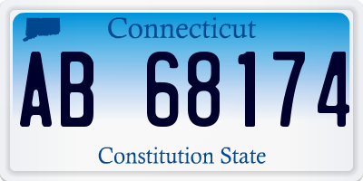 CT license plate AB68174