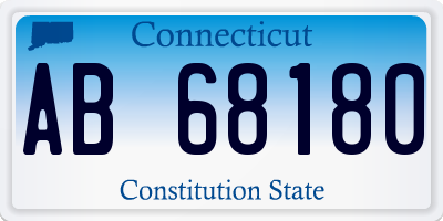 CT license plate AB68180