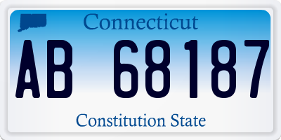 CT license plate AB68187