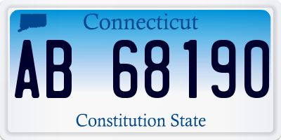 CT license plate AB68190