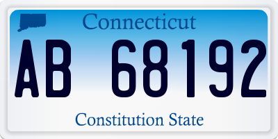 CT license plate AB68192