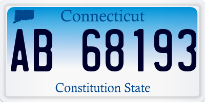 CT license plate AB68193