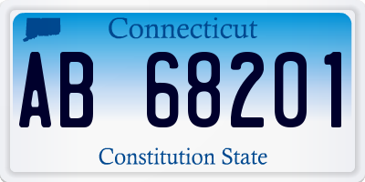 CT license plate AB68201