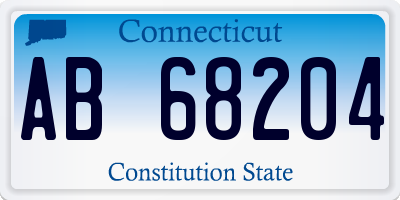 CT license plate AB68204