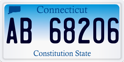 CT license plate AB68206