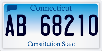 CT license plate AB68210