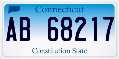 CT license plate AB68217