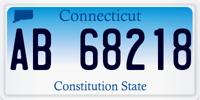 CT license plate AB68218