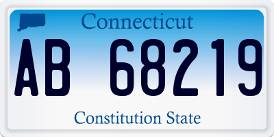 CT license plate AB68219