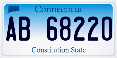 CT license plate AB68220