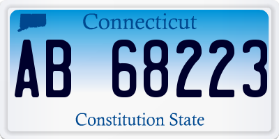 CT license plate AB68223